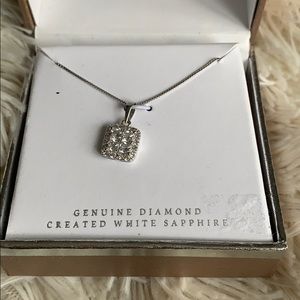 Square silver necklace